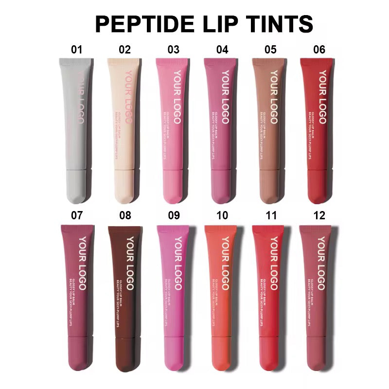 50pcs Private Label Peptide Glossy Lip Balm