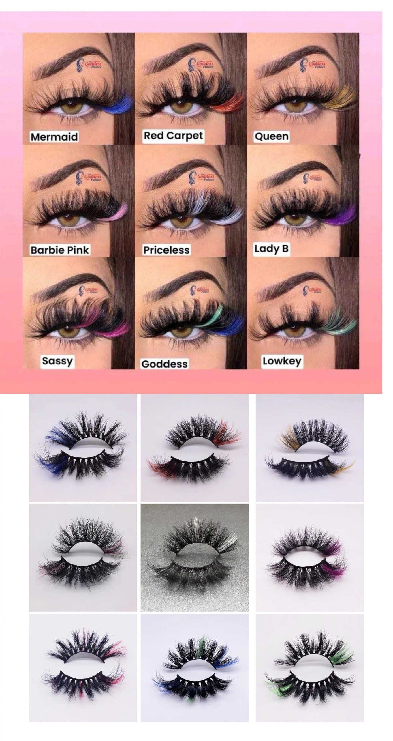 50 Pairs Wholesale Fluffy Mink Colored Lashes (25mm)