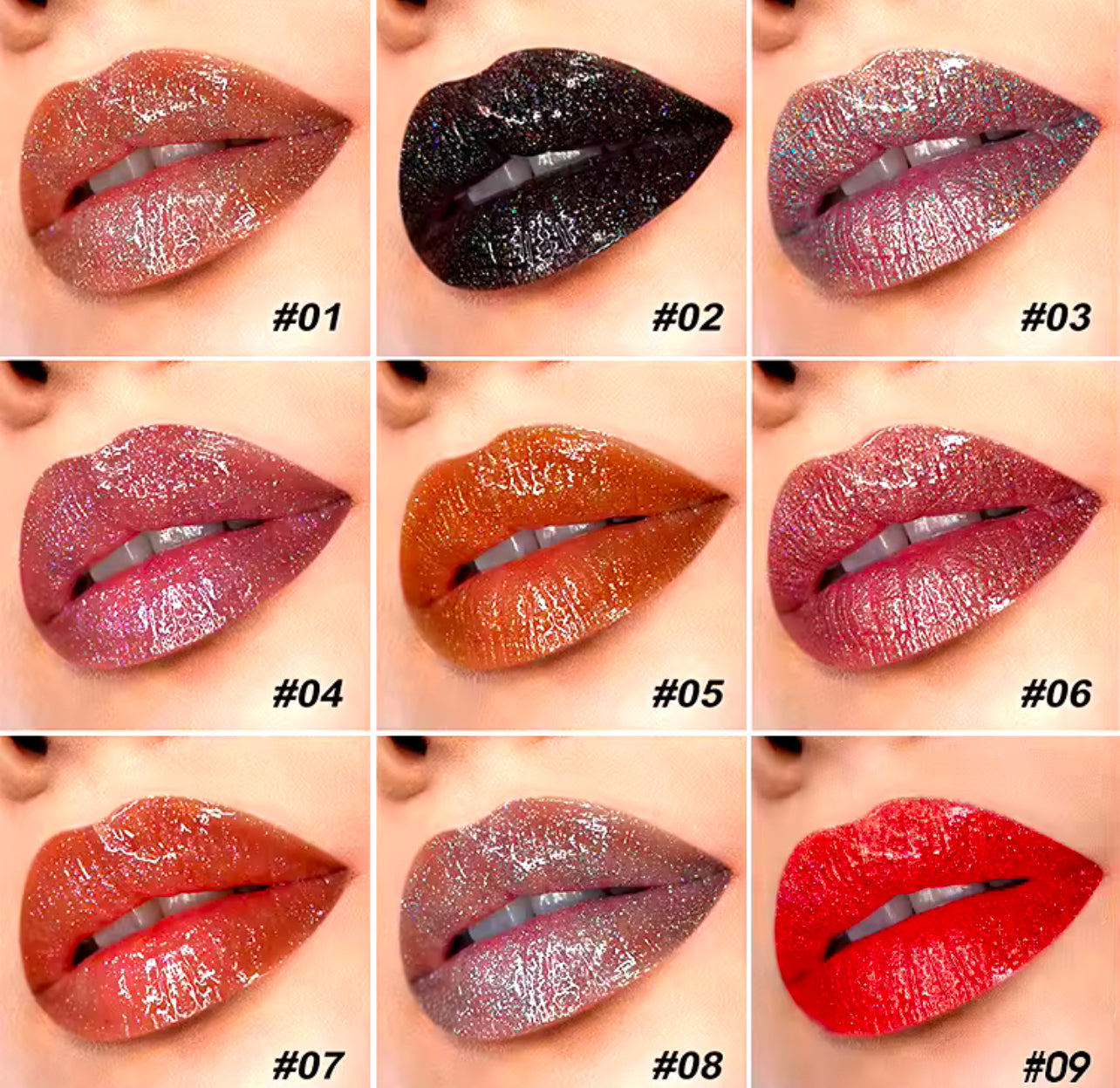 50pcs Wholesale Diamond Holographic Glitter Lipgloss (NO LOGO)