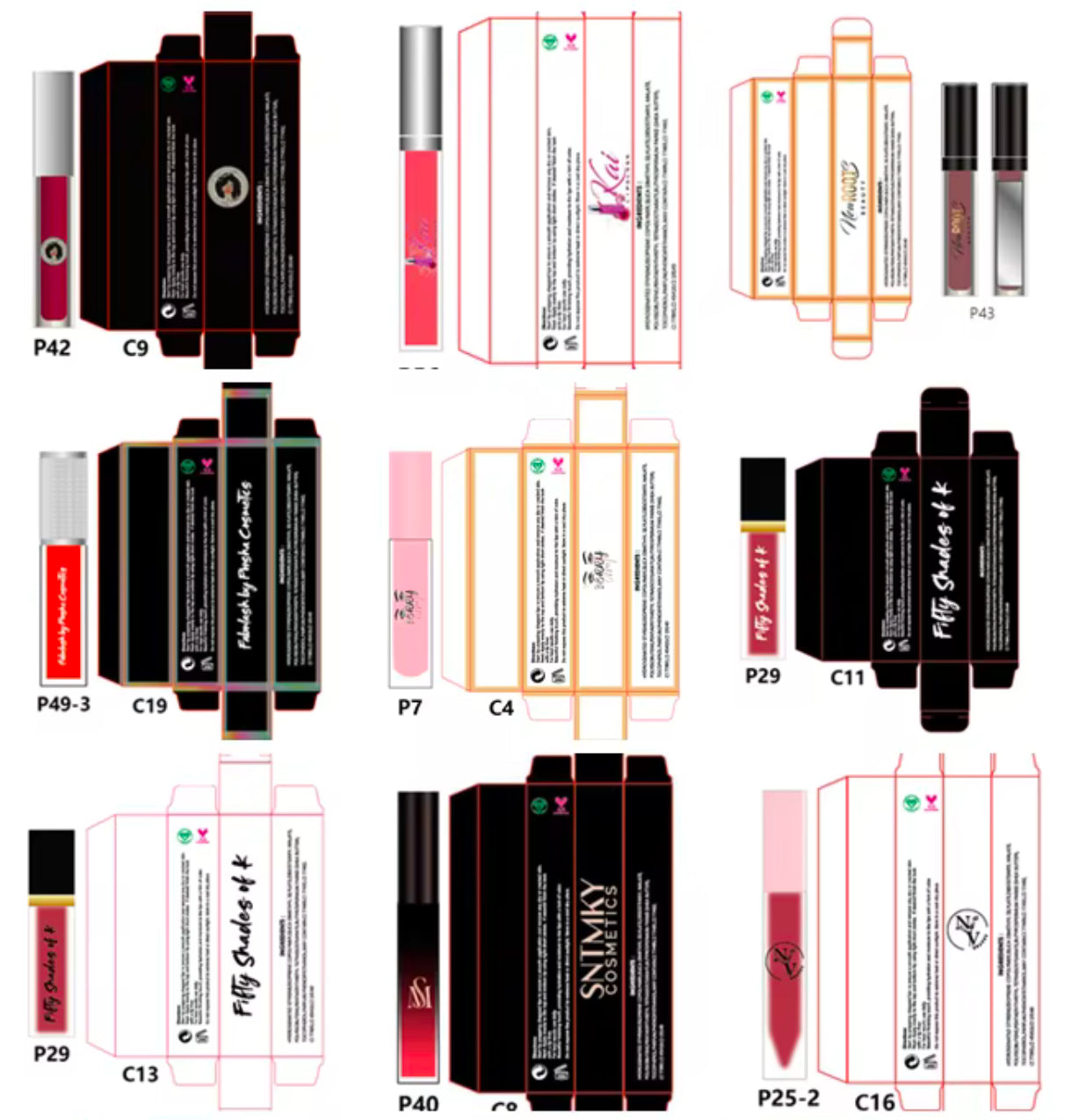 50pcs Private Label Lipgloss