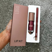 50pcs Private Label Brown Tube Lip Gloss + Lip Liner Kit (High Quality)