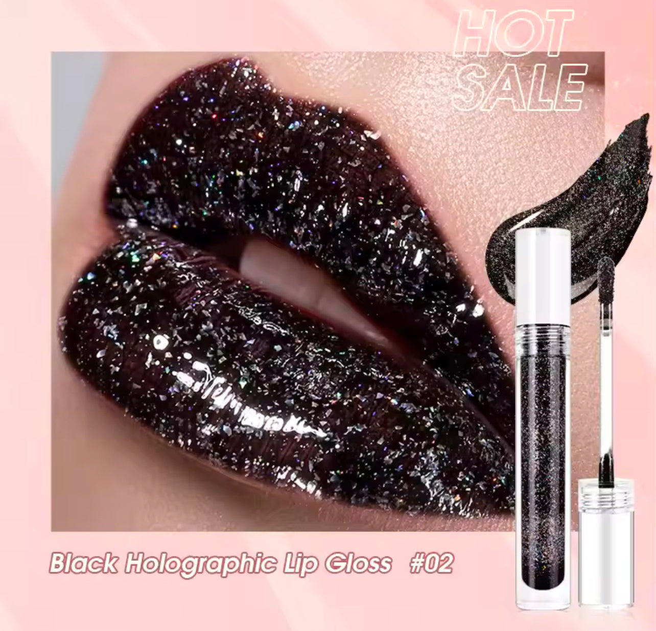 50pcs Wholesale Diamond Holographic Glitter Lipgloss (NO LOGO)