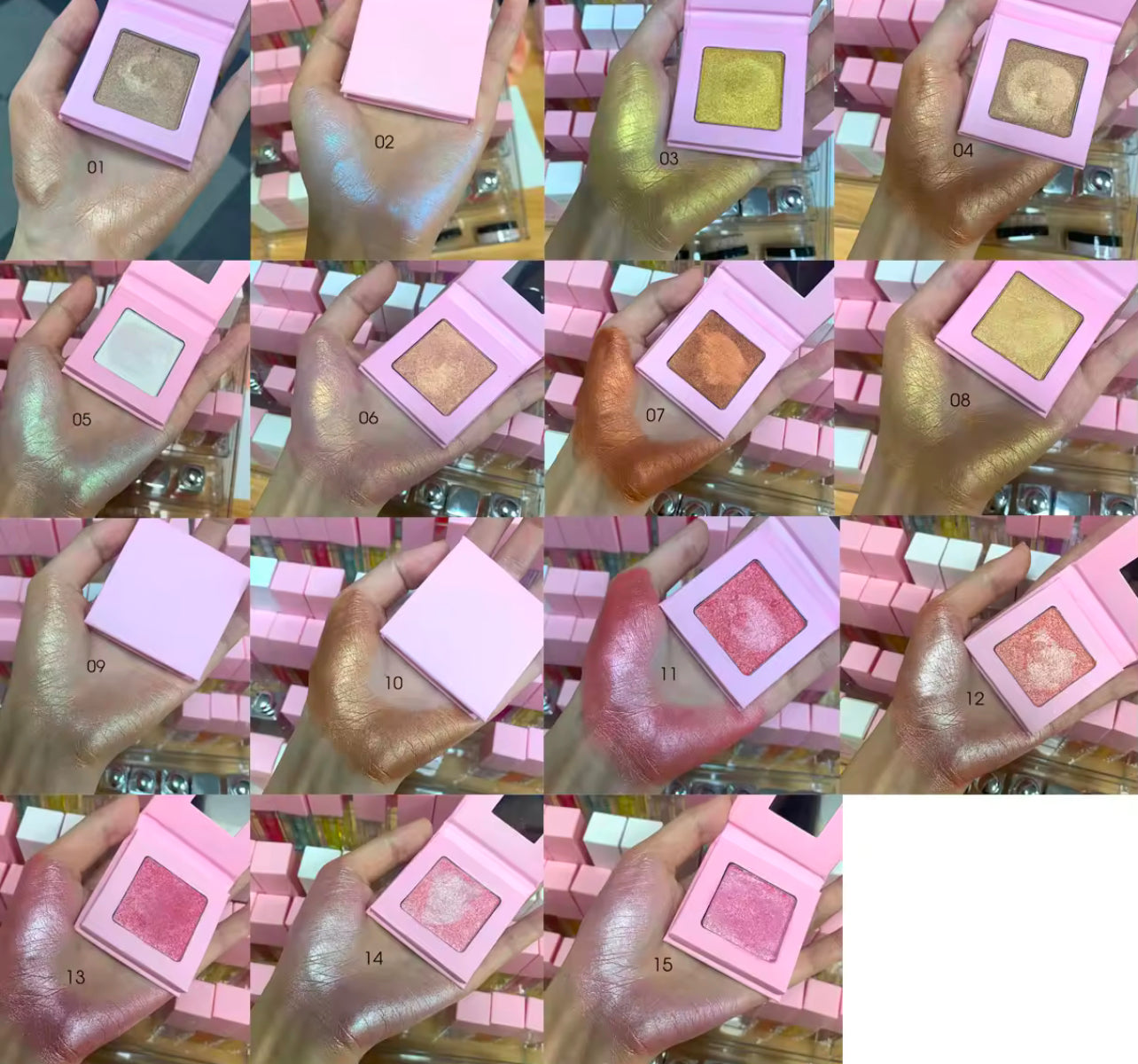 50pcs Private Label Pressed Powder Blush and Highlighter